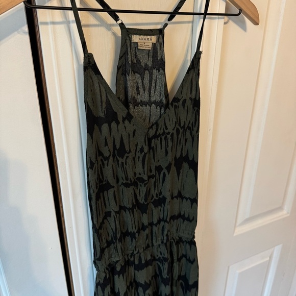 Evereve Anamá Women’s Zane Split Leg Jumpsuit Olive Green Racer Back Size Small - Picture 5 of 13